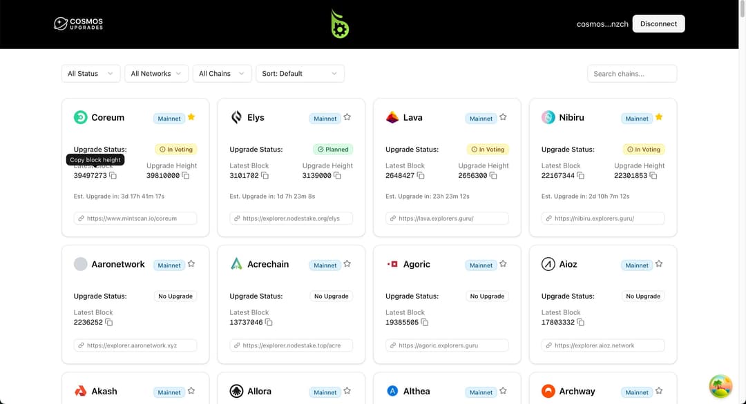 🚀 Cosmos Upgrades