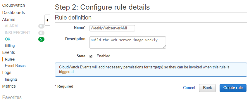 Configure Rule Details